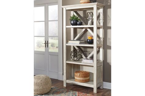 Carynhurst 75" Bookcase | Ashley Furniture HomeStore Butcher Block Wood, Large Bookcase, Modern Farmhouse Living, Printer Stand, Etagere Bookcase, Kathy Ireland, Ashley Furniture Homestore, Beachcrest Home, Farmhouse Living