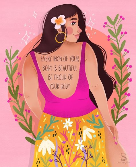 Body Positive Art Illustrations, Mirror Affirmations, Empowering Art, Self Love Art, Image Positive, Positive Art, Fitness Art, Spiritual Artwork, Self Healing Quotes