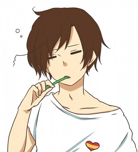 This is such an accurate representation of sleepy teeth brushing and I love that curl right now Hetalia Romano, Teeth Drawing, Teeth Art, Reference Drawing, Anime Canvas Art, Perspective Art, Anime Canvas, Figure Drawing Reference, Animated Drawings