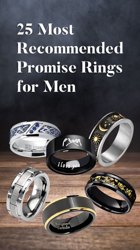 Men’s Promise Rings, Male Promise Rings, Promise Ring For Men, Mens Promise Ring, Promise Rings For Men, Adventurous Men, Pretty Engagement Rings, Promise Rings For Guys, Black Tungsten Rings