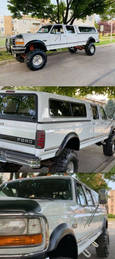 excellent shape 1995 Ford F350 XLT crew cab Custom Trucks For Sale, Ford Crew Cab, Fiberglass Camper, Lifted Trucks For Sale, Ford F350, Chrome Wheels, Lifted Trucks, Cruise Control, Crew Cab