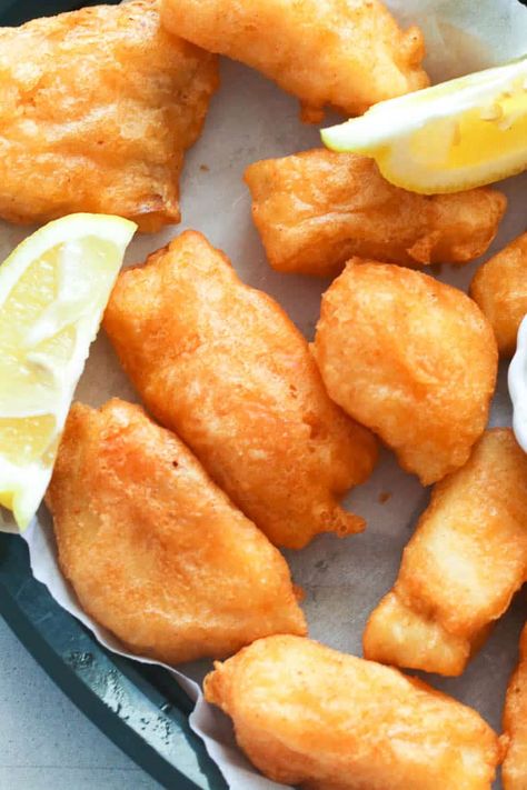 Beer Battered Fish - Immaculate Bites Fish And Chips Batter, Fried Fish Batter, Beer Battered Fish Recipes, Fish Batter Recipe, Seafood Dish Recipes, Seafood Plates, Fried Cod, Keto Easy, Beer Battered Fish