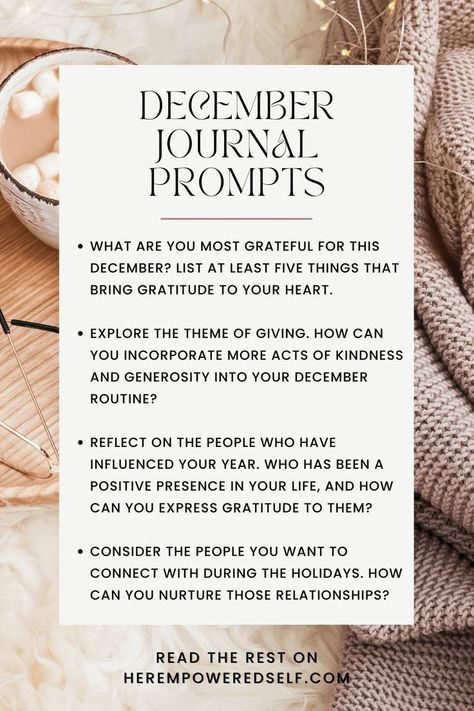 31 Journal Prompts for December December Journal Prompts, 31 Journal Prompts, Year End Reflection, Last Month Of The Year, December Journal, Check In With Yourself, 30 December, 31 December, Daily Journal Prompts