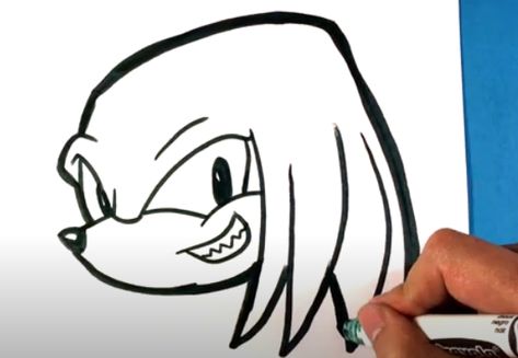 How to Draw Knuckles the Echidna - Sonic the Hedgehog - Easy Pictures to Picture - Drawing Steps #drawing #howtodraw #howtodrawknuckles How To Draw Knuckles From Sonic, Knuckles Drawing, Steps Drawing, Anime Drawings For Beginners, Easy Pictures, Knuckles The Echidna, Drawing Steps, Picture Drawing, How To Draw Steps