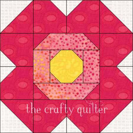 Quilt blocks and spring fever - The Crafty Quilter The Crafty Quilter, Pieced Flower Quilt Blocks, Flower Blocks For Quilts, Floral Quilt Blocks, Summer Quilt Blocks, Flower Quilt Blocks Free Pattern, Flower Quilt Blocks, Quilted Flowers, Quilt Flowers