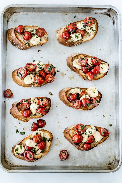 Mozzarella Bruschetta | Food Doodles Mozerella Recipes Dinners, Bruschetta Aesthetic, Mozerella Recipes, Italian Tomato Salad, Mozzarella Bruschetta, Caprese Bruschetta, Tomato Appetizers, French Appetizers, Tomato Bruschetta