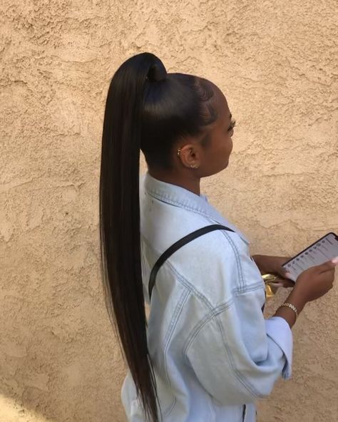 Makeup Ideas For Black Women, Invisible Ponytail, Slick Rick, Slick Ponytail, Seventeenth Birthday, Ponytail Hairstyle, Roll Hairstyle, Straight Ponytail, High Ponytail