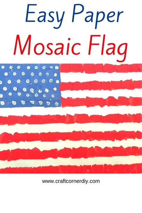 This patriotic kids craft is perfect for Memorial Day or the 4th of July.  Learn how to make a flag craft  from scrap construction paper.  #flagkidscraft #MemorialDaycraft #kidscraft Diy American Flag, Fireworks Craft For Kids, 4th Of July Craft, American Flag Crafts, New Year's Eve Crafts, American Flag Kids, Patriotic Kids, Fireworks Craft, American Flag Art