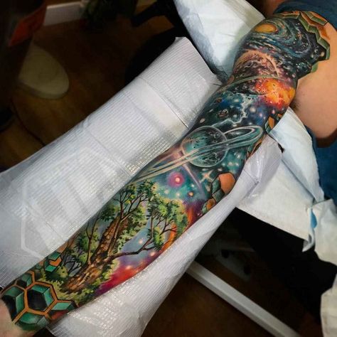 DRKTURCOTTE Galaxy Tattoo Sleeve, Space Tattoo Sleeve, Voll Arm-tattoos, Outer Space Tattoos, Tatuaje Cover Up, Universe Tattoo, Planet Tattoos, Galaxy Tattoo, Marvel Tattoos