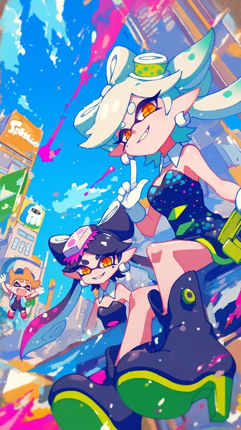 Inkling Splatoon, Splatoon Halloween Pfp, Pink Splatoon, Splatoon Fan Art, Marie Splatoon Wallpaper, Splatoon 1 Wallpaper, Side Order Splatoon Wallpaper, Splatoon Wallpaper Marie, Splatoon Wallpaper Iphone