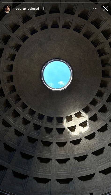 The Pantheon. Rome, Italy. Oculus. Coffers. Art history architecture. Sunbeam. The Pantheon Rome, Pantheon Rome, Places Photography, History Architecture, The Pantheon, Sony A6000, Rome Italy, Landscape Architecture, Architecture Photography