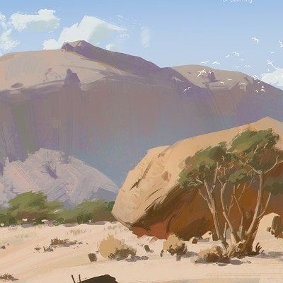 ArtStation - Shuhao jiang Desert Landscape Art, Environment Sketch, Ocean Projects, Environment Painting, Desert Environment, Artist Working, Landscape Concept, Desert Art, Concept Artist