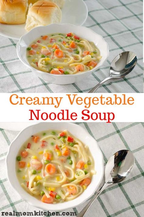 Egg Noodle Soup Recipes Vegetarian, Vegetarian Noodle Soup, Vegetable Noodle Soup, Vegetable Noodles, Vegetarian Soup Recipes, Recipe Tin, Noodle Soup Recipes, Vegetarian Soup, Crock Pot Soup