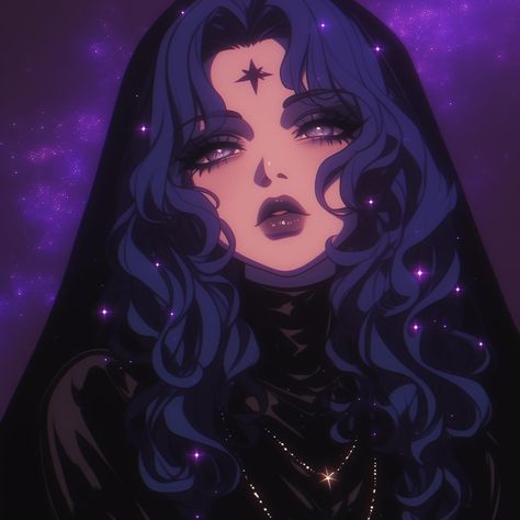 Procreate Icon Aesthetic, Oracle Character, Witchy Pfp, Goddess Pfp, Astrology Makeup, Cosmic Queen, Drawing Pfp, Fun Beauty Products, Celestial Being