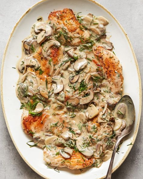 Chicken Stroganoff - Paleo, Whole30 | PrimalGourmet Paleo Stroganoff, Primal Gourmet, Turkey Stroganoff, Whole30 Chicken, Chicken Stroganoff, Cauliflower Puree, Homemade French Fries, Pork Cutlets, Dinners To Make