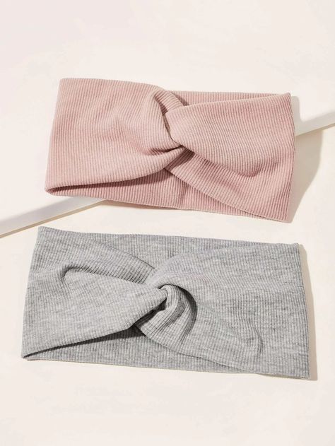 2pcs Simple Wide Headband | SHEIN South Africa Gray Headband, Toddler Bows, Pink And Gray, Wide Headband, Hair Bands, Headbands For Women, Shein Style, Trendy Fashion Women, Headband Hairstyles