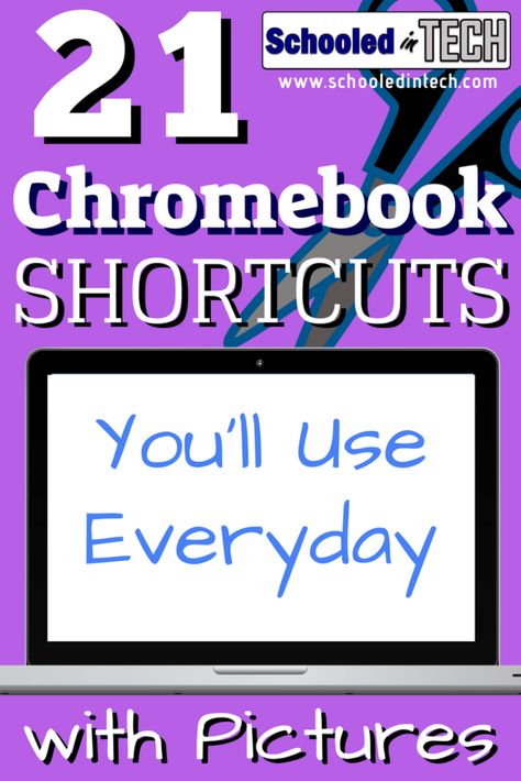 Chromebook Shortcuts, Computer Class, Teacher Tech, Technology Hacks, Teaching Technology, Teacher Technology, School Technology, Classroom Technology, Keyboard Shortcuts