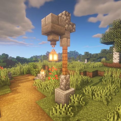 Minecraft Lighting Ideas, Minecraft Lantern, Minecraft Treehouses, Minecraft Lamp, Minecraft Dog, Minecraft Light, Minecraft Dogs, Minecraft Garden, Aesthetic Minecraft