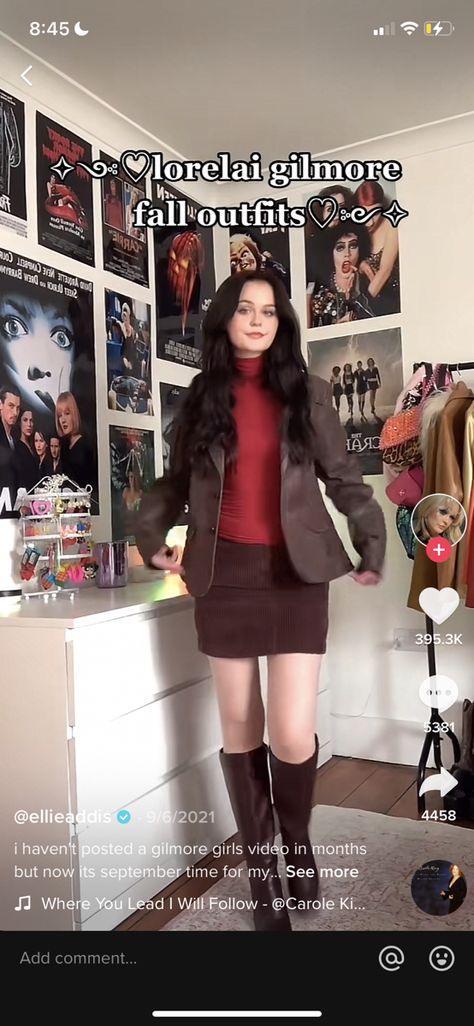 Ellie Addis Outfits, Ellie Addis, Gilmore Girls, Then And Now, Leather Skirt, Fall Outfits, Cool Outfits, Outfit Inspirations, Fashion Outfits