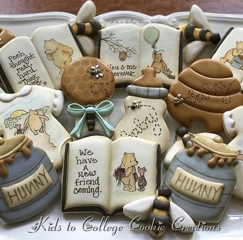 Classic Pooh Cookies Winnie The Pooh Themes, Disney Baby Shower, Winnie The Pooh Birthday, Shower Cookies, Pooh Baby, Baby Cookies, Baby Shower Cookies, Baby Bear Baby Shower, Cute Cookies