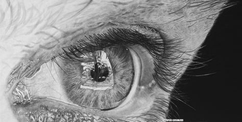 Reflectiveness. Keith More hyperrealistic pencil drawing A4-A3 size. Jono Dry, Hyperrealism Drawing, Hyperrealistic Drawing, Realistic Eye, Hyperrealism, Gummy Bear, Color Pencil Art, Drawing Videos, Drawing Base