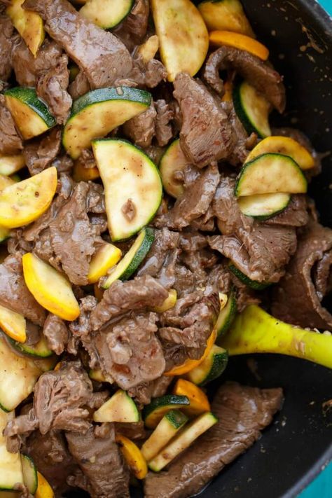 Beef and Zucchini Stir Fry with Roasted Broccoli #stirfry Beef With Zucchini, Beef And Zucchini Stir Fry, Stir Fry With Zucchini, Beef And Zucchini, Zucchini Beef, Beef And Zucchini Recipes, Leftover Roast Beef Recipes, Zucchini Stir Fry, Paleo Beef Recipes