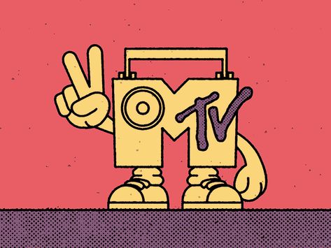 Mtv Guy by Mauro Gatti on Dribbble Mtv Wallpaper, 90s Illustration, Beer Branding Design, Robot Tv, Mtv Logo, Funky Rugs, Nostalgic Pictures, Best Fonts, Animal Stencil