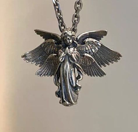 Angel Pendant, Vintage Pendant, An Angel, Angel, Sterling Silver, Chain, Pendant, Silver, Clothes