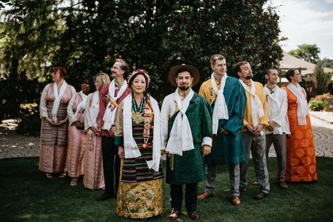 Tibetan and American dual ceremony. Photos taken by Daniela Guerrero Photography. Tibetan Wedding, Ceremony Photos, American Wedding, East Asia, North East, Bride Wedding, Tibet, Dance Videos, Wedding Bride