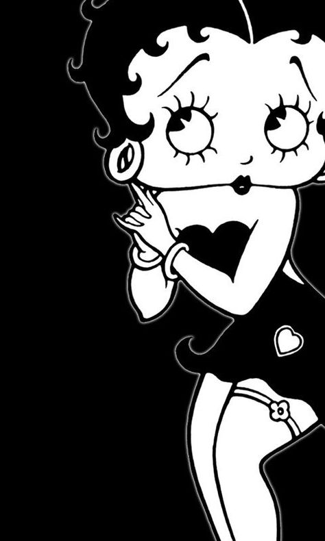 Betty Boop Lockscreen, Betty Boop Aesthetic Wallpaper, Betty Boop Black And White, Betty Boop Wallpapers, Betty Boop Posters, Betty Boop Classic, Black Betty Boop, Betty Boop Art, Betty Boop Cartoon