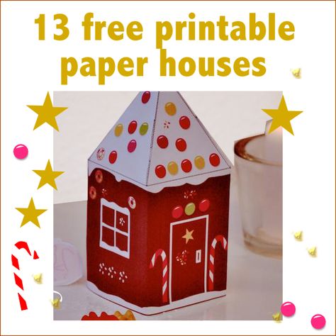 13+ Free printable paper houses for Christmas - freebie | free paper downloads – MeinLilaPark | Bloglovin’ Christmas Paper Houses Free Printable, Christmas Paper Houses, Free Printables Christmas, Cricut Boxes, Christmas Decorations Paper, Free Printable Paper, Xmas Printables, Christmas Freebie, Lantern Craft