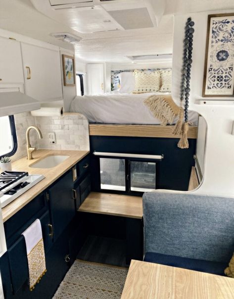 Truck Camper Renovation, Trailer Renovation Ideas, Travel Trailer Renovation, Small Camper Interior, Small Travel Trailer, Best Truck Camper, Trailer Renovation, Slide In Truck Campers, Rv Interior Remodel