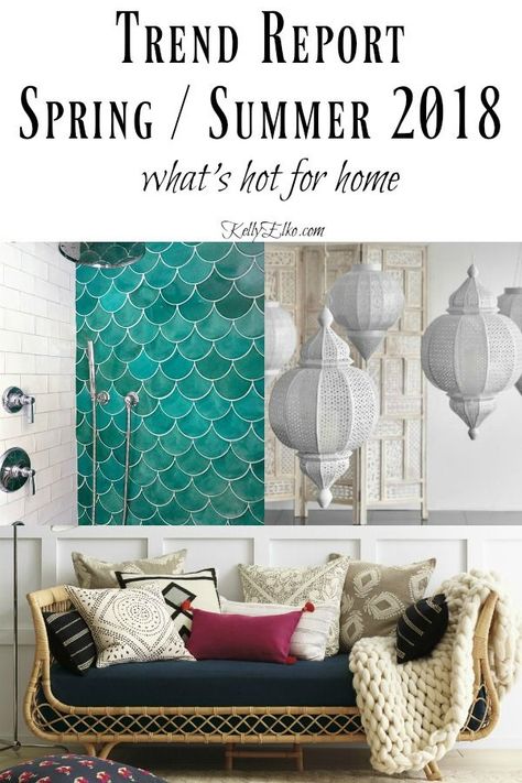 Home Trends 2018 - what's hot for home kellyelko.com Nice Living Room, Lighting Trends, Home Decor Color, Summer Home Decor, Trend Report, Decor Trends, Shabby Chic Homes, Home Trends, Interior Trend