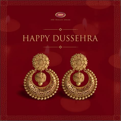 We believe one can make the forces of good work for us to get what we want. AKM Mehrasons Jewellers wishes everyone a #HappyDussehra Eyerings Fashion New Gold, Earrings Design Gold New Model Indian, Chand Bali Earrings Gold Indian Jewellery Designs, Gold Earrings For Bride, Indian Gold Earrings Designs, Eyerings Gold Design, Ear Rings For Women In Gold, Earings Design Modern, Gold Earrings Designs For Wedding