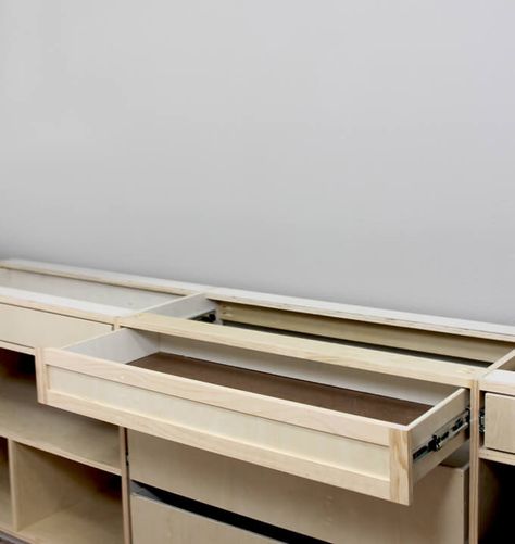 Build A Drawer, Drawer Sliders, Woodworking Tutorials, Gray House, Best Home Theater, Home Theater Setup, House Studio, Grey Houses, Home Theater Seating