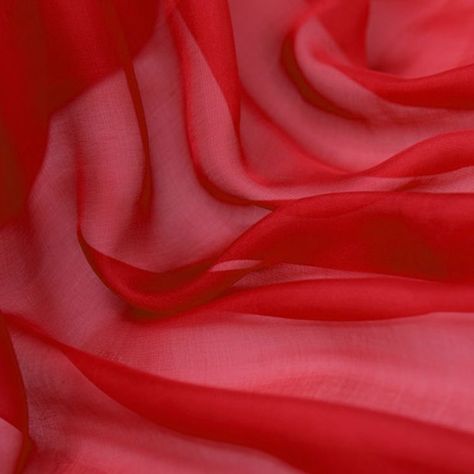 Red Fabric Aesthetic, Red Sheer Fabric, Sea Shell Dress, Exotic Dramatic, Jedi Outfit, Hangzhou China, Silk Chiffon Fabric, Raw Silk Fabric, French Word