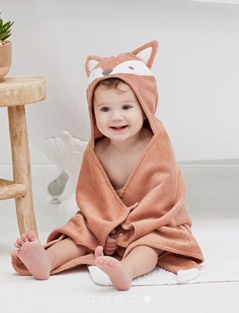 "Personalized Hooded Towel Fox Simply adorable! A great  way for your little one to dry off at bath time or at the pool. Featuring a cute Fox design in rust. This comfy bath wrap is made of 100% cotton velour terry with cotton terry back to keep baby cozy and dry in this soft plush baby bath wrap.  Personalize it with a name embroidered large on the back at no extra charge. Please specify thread color and font choice when ordering Makes a perfect new baby or shower gift! Measures 24' x 30', not including head or tail. This size is suitable for babies  age to 24 months. Please indicate: 1. Font choice. 2. Baby's name. 3. Thread color. Please note: If you want the name to \"stand out\" on the towel please choose a thread color other than Burnt Orange. Thank you for visiting the SewMeShoppe" Luxury Baby Gifts, Baby Bath Towel, Bath Wrap, Hooded Bath Towels, Hooded Baby Towel, Baby Lamb, Baby Unicorn, Elegant Baby, Luxury Baby