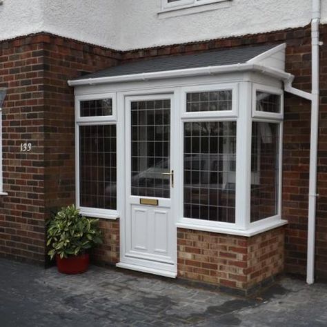 Porch Designs Uk, Small Enclosed Porch, Upvc Porches, Enclosed Front Porches, Porch Materials, Front Porch Ideas Uk, Porch Ideas Uk, Porch Extension, Front Porch Addition