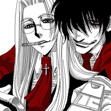 Sir entergra and my husband alucard!! Sir Integra, Hellsing Ultimate Anime, Seras Victoria, Hellsing Alucard, Horror Art, Dracula, Cute Icons, Anime Style, Aesthetic Art