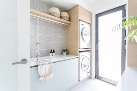 Laundry In Ensuite, Combined Bathroom And Laundry, Kitchen And Laundry Combined Ideas, Laundry Kitchen Combo Small Spaces, Laundry Room And Kitchen Combined, Laminex Laundry, Small Kitchen And Laundry Combined, Combined Bathroom Laundry, Laundry Kitchen Combo