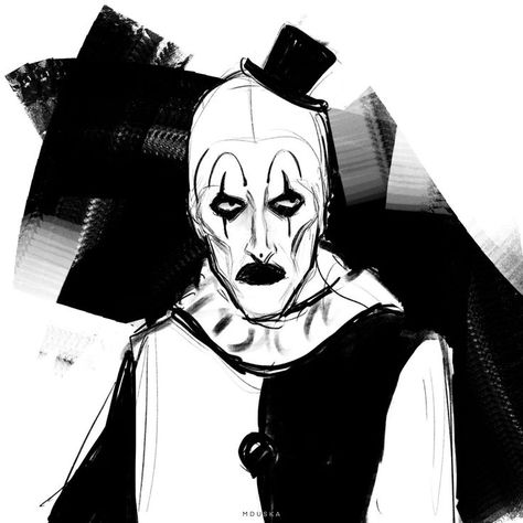 Art The Clown Fanart, Terrifier Fanart, Art The Clown Terrifier Drawing, Terrifier Drawing, Art The Clown Terrifier, Art The Clown, Horror Drawing, Scary Movie Characters, Clowns Funny