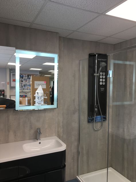 Plumbcity in Bury St Edmunds has Nuance on display! #Nuance #Panels #bathroom #wallpanels #aquaboard #waterproof #wall #bathroomsplashback #showerpanels #shower #burystedmunds #bushboard Plastic Wall Panels, Bathroom Splashback, Sea Bathroom, Modern Facade, Disabled Bathroom, Bath Inspiration, Small Space Bathroom, Bathroom Wall Panels, Shower Wall Panels