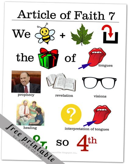 lds church printable roundup! 13 Articles Of Faith, Faith Poster, Lds Primary Singing Time, Mission Prep, Family Proclamation, Activity Day Girls, Lds Living, Primary Singing Time, Primary Ideas