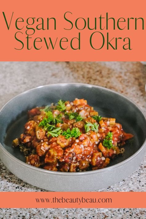 Vegan Okra Stew, Okra Stew, Okra And Tomatoes, White Bean Recipes, Okra Recipes, Vegan Stew, Winter Dinner, Bean Stew, Southern Cooking