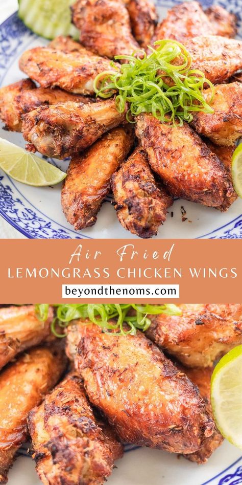 Chicken Wings Crispy, Lemon Grass Chicken, Wings Crispy, Lemongrass Recipes, Lemongrass Chicken, Air Fryer Chicken Wings, Air Fried Chicken, Asian Inspired Recipes, Great Appetizers