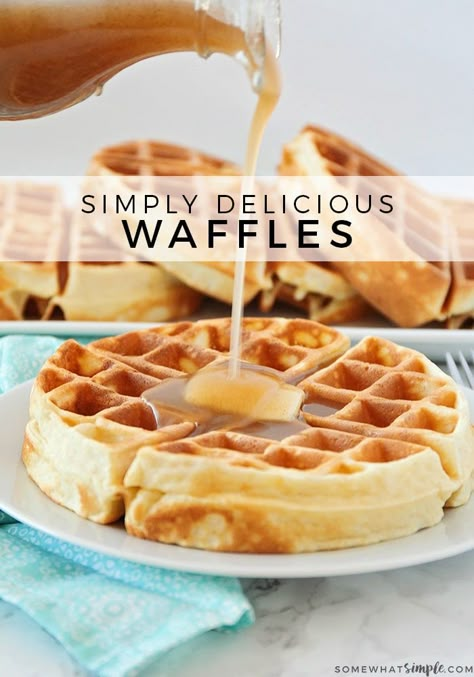 Easy Belgian Waffle Recipe, Waffle Mix Recipes, Belgian Waffles Recipe, Waffle Iron Recipes, Waffle Maker Recipes, Waffles Easy, Homemade Waffles, Waffles Recipe, Waffle Recipe