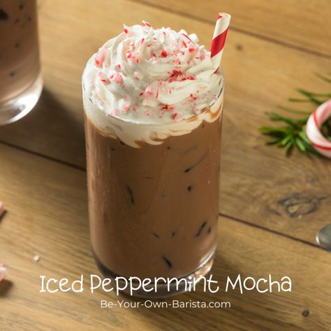 Mocha Creamer Recipe, Mocha At Home, Ninja Coffee Bar Recipes, Mocha Coffee Recipe, Peppermint Mocha Frappuccino, Peppermint Mocha Creamer, Peppermint Mocha Recipe, Mocha Drink, Iced Latte Recipe