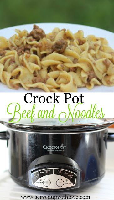 Crock Pot Beef and Noodles recipe from Served Up With Love. An easy and filling meal that is great any night of the week. Crock Pot Beef And Noodles, Beef And Noodles Crockpot, Crock Pot Beef, Crock Pot Food, Beef Noodles, Pot Dinners, Crockpot Dishes, Crockpot Beef, Crock Pot Slow Cooker