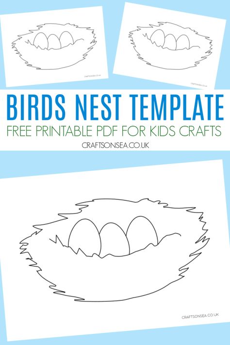 FREE Birds Nest Template Bird Nest Preschool, Easter Stories, Nest Images, Egg Template, Bird Nest Craft, Bird Template, Keeping Kids Busy, Egg Nest, Farm Activities