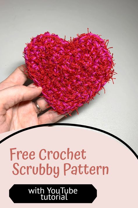 Christmas Scrubby Pattern, Heart Shaped Dish Scrubby, Heart Dishcloth Crochet, Crochet Heart Scrubbie Pattern, Red Heart Scrubby Yarn Crochet Patterns Free, Crochet Scrubbie Pattern Free, Crochet Body Scrubbies Free Pattern, Crochet Heart Dishcloth Free Pattern, Red Heart Scrubby Yarn Crochet Patterns